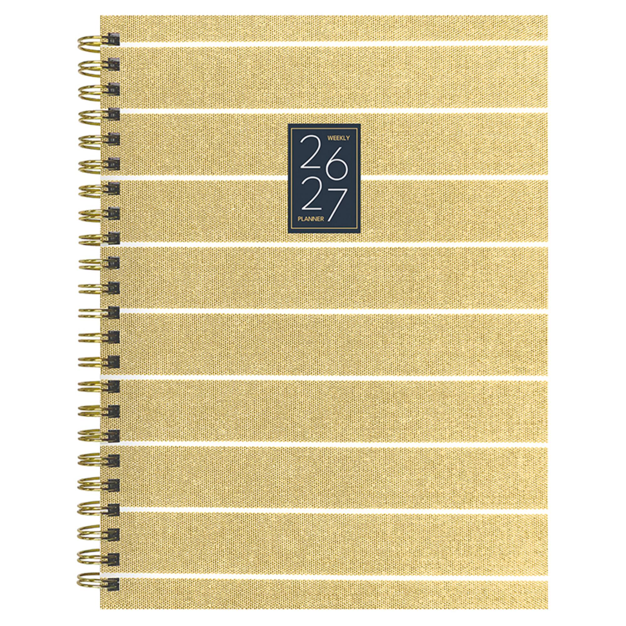 TF Publishing Yellow Medium 2026-27 Linen Weekly Monthly Planner